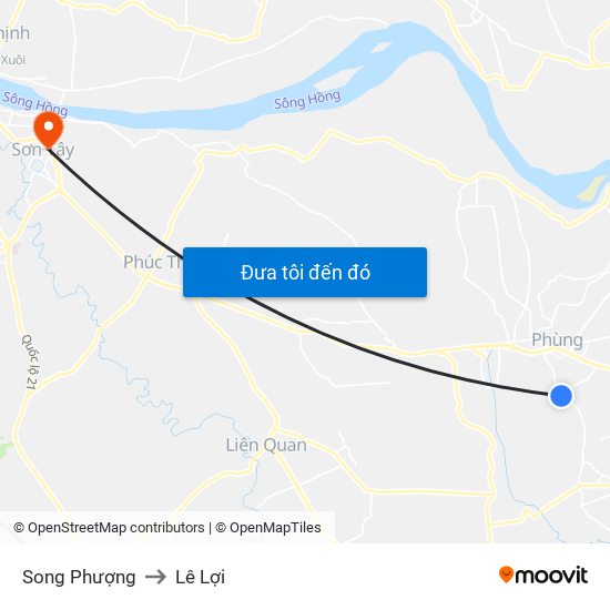 Song Phượng to Lê Lợi map