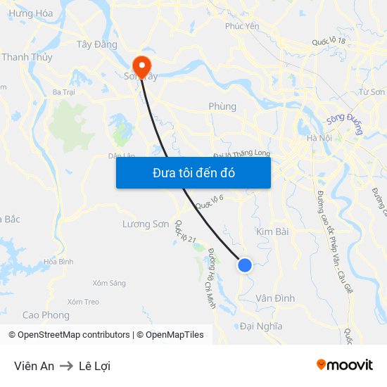 Viên An to Lê Lợi map