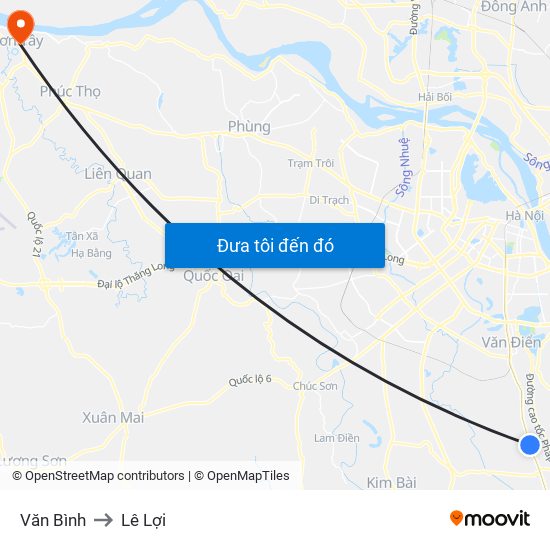 Văn Bình to Lê Lợi map