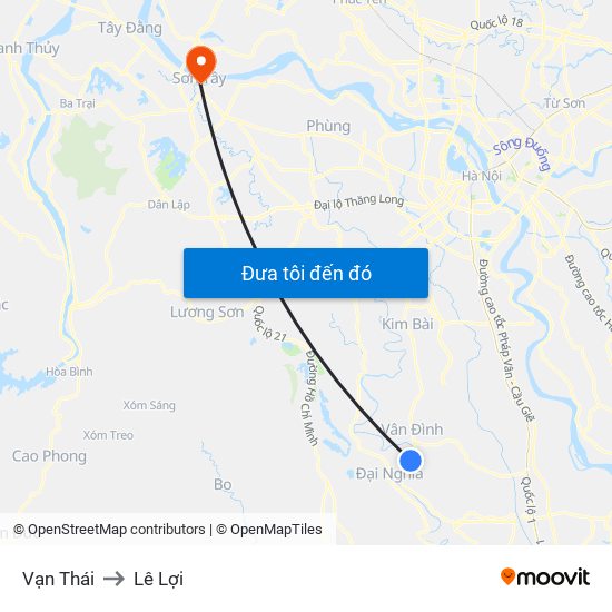 Vạn Thái to Lê Lợi map