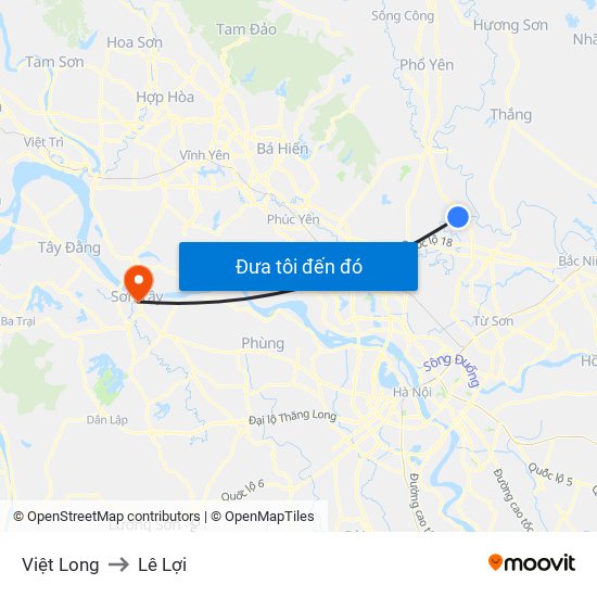 Việt Long to Lê Lợi map