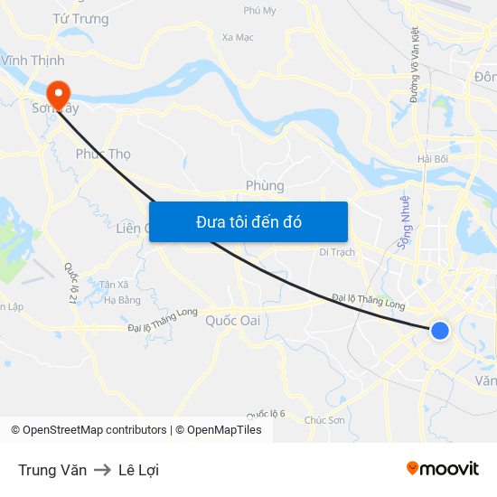 Trung Văn to Lê Lợi map