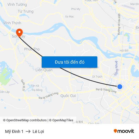 Mỹ Đình 1 to Lê Lợi map