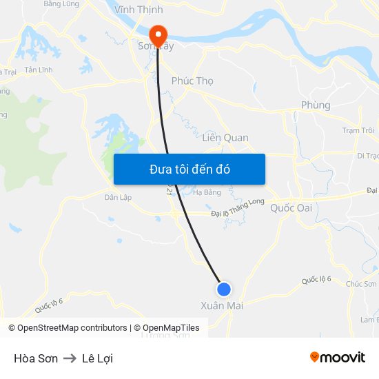 Hòa Sơn to Lê Lợi map