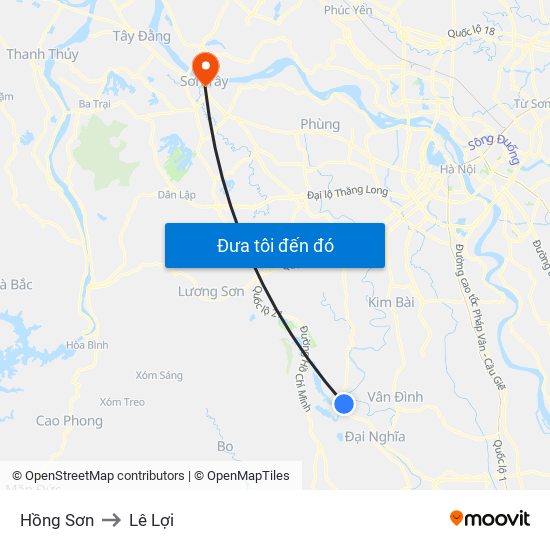 Hồng Sơn to Lê Lợi map