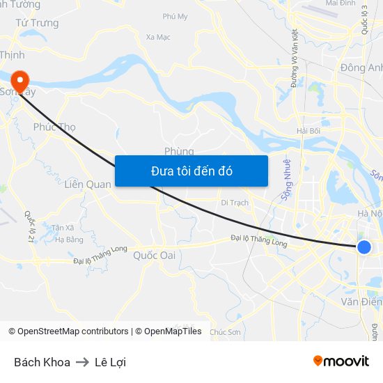 Bách Khoa to Lê Lợi map