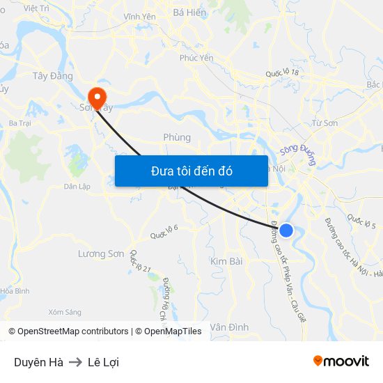 Duyên Hà to Lê Lợi map