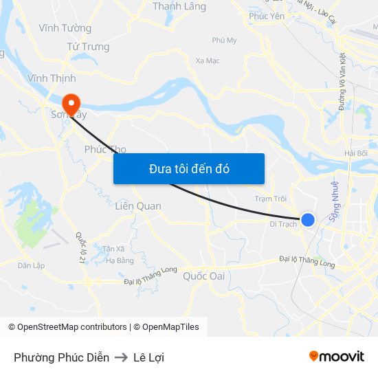 Phường Phúc Diễn to Lê Lợi map