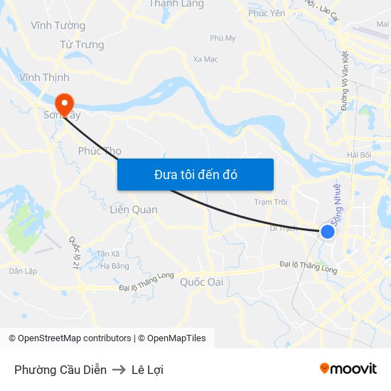 Phường Cầu Diễn to Lê Lợi map