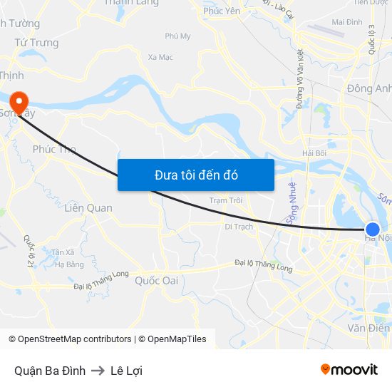 Quận Ba Đình to Lê Lợi map