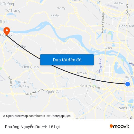 Phường Nguyễn Du to Lê Lợi map