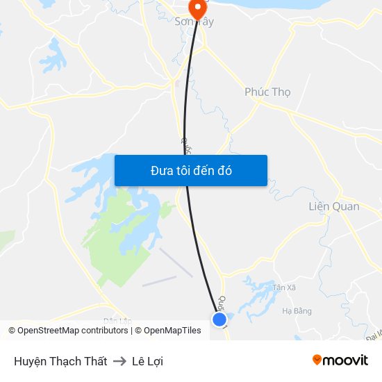 Huyện Thạch Thất to Lê Lợi map