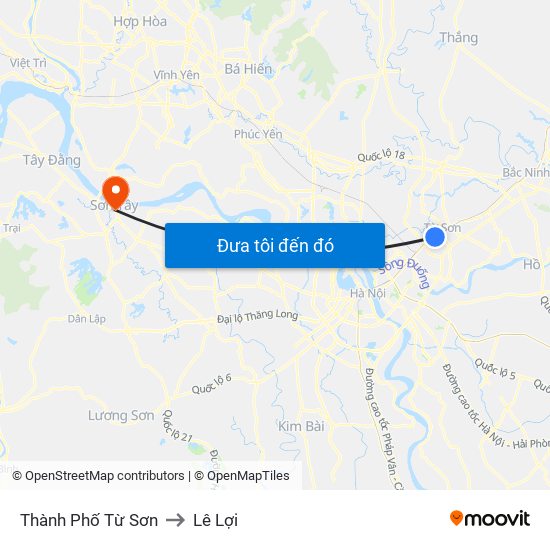 Thành Phố Từ Sơn to Lê Lợi map