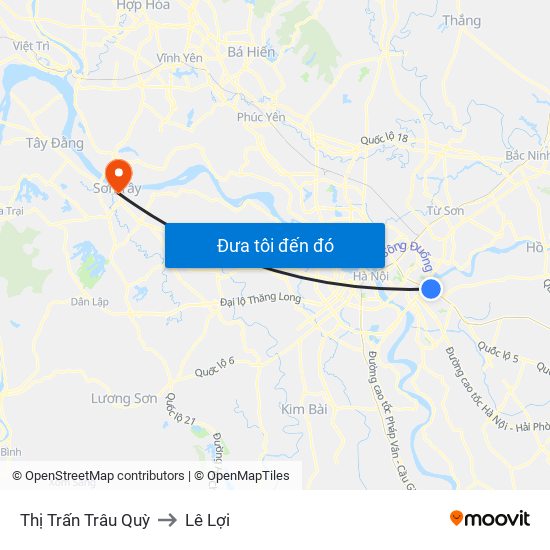 Thị Trấn Trâu Quỳ to Lê Lợi map