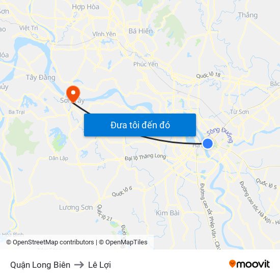 Quận Long Biên to Lê Lợi map