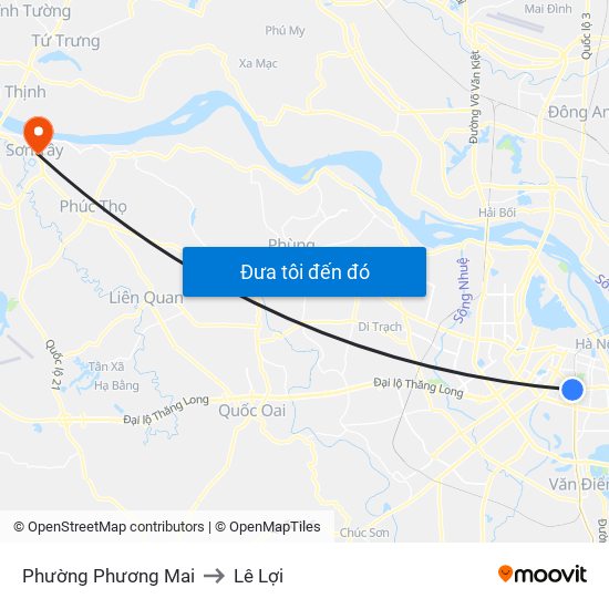 Phường Phương Mai to Lê Lợi map