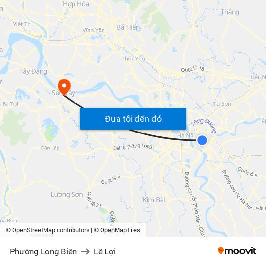 Phường Long Biên to Lê Lợi map