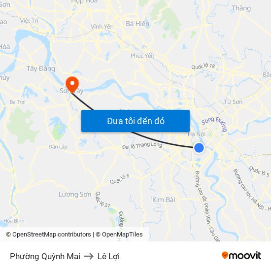 Phường Quỳnh Mai to Lê Lợi map