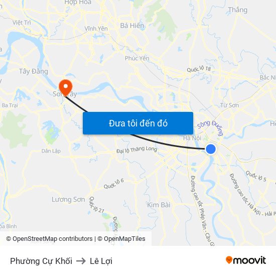 Phường Cự Khối to Lê Lợi map