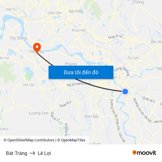 Bát Tràng to Lê Lợi map