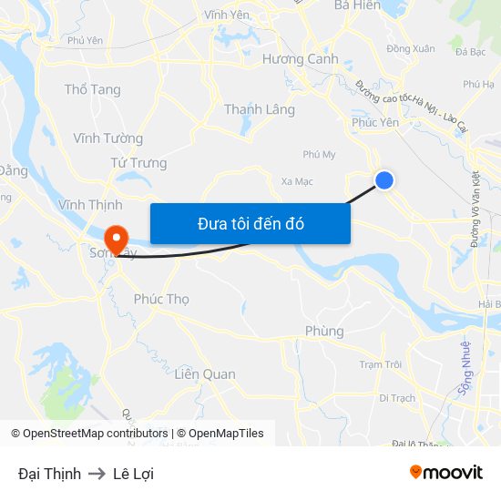 Đại Thịnh to Lê Lợi map