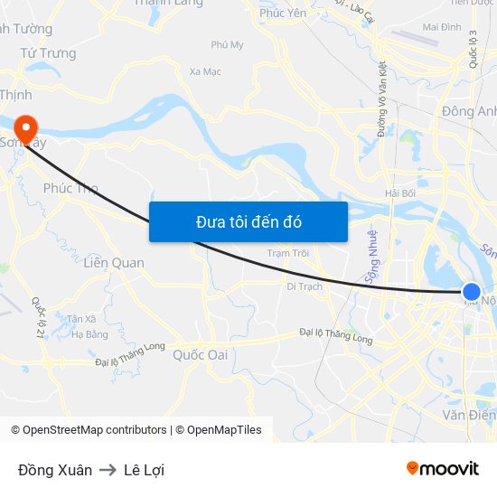 Đồng Xuân to Lê Lợi map