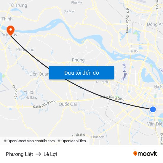 Phương Liệt to Lê Lợi map