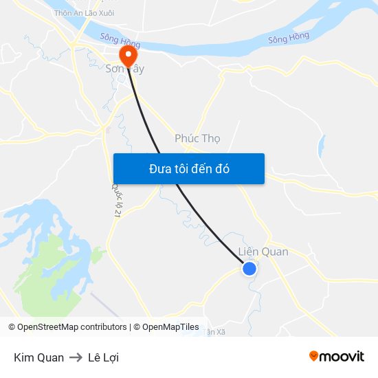 Kim Quan to Lê Lợi map