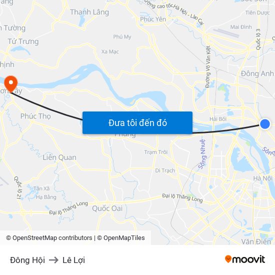 Đông Hội to Lê Lợi map