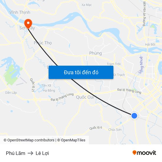 Phú Lãm to Lê Lợi map