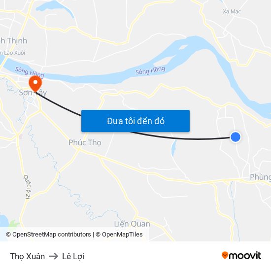 Thọ Xuân to Lê Lợi map