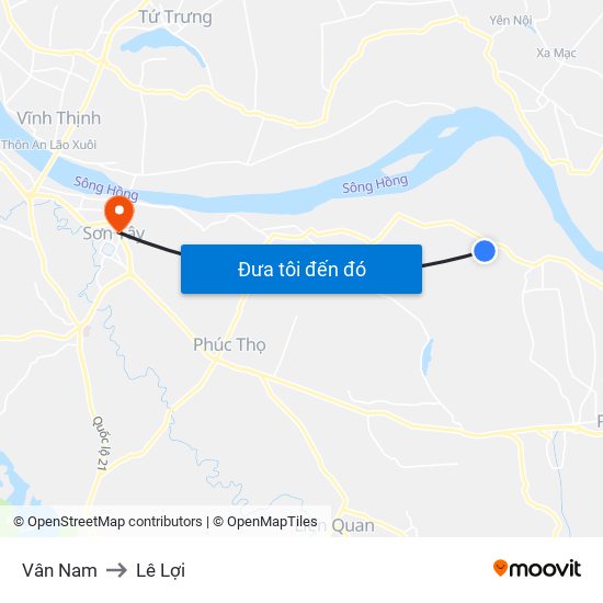 Vân Nam to Lê Lợi map