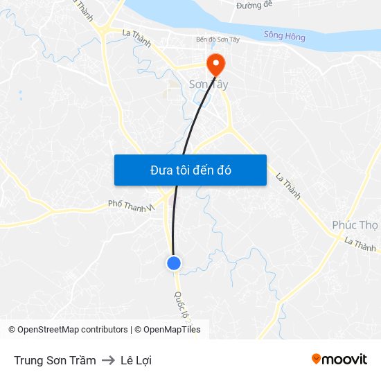 Trung Sơn Trầm to Lê Lợi map