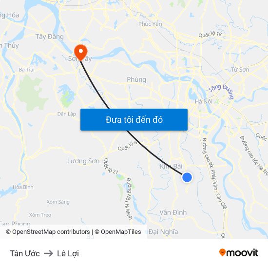 Tân Ước to Lê Lợi map