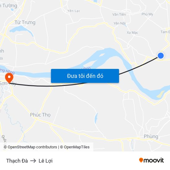 Thạch Đà to Lê Lợi map