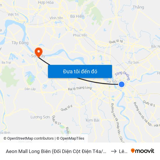 Aeon Mall Long Biên (Đối Diện Cột Điện T4a/2a-B Đường Cổ Linh) to Lê Lợi map