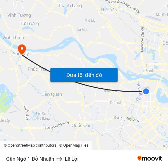 Gần Ngõ 1 Đỗ Nhuận to Lê Lợi map