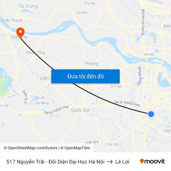 517 Nguyễn Trãi - Đối Diện Đại Học Hà Nội to Lê Lợi map