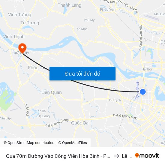 Qua 70m Đường Vào Công Viên Hòa Bình - Phạm Văn Đồng to Lê Lợi map