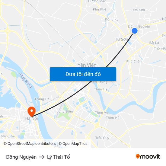 Đồng Nguyên to Lý Thái Tổ map