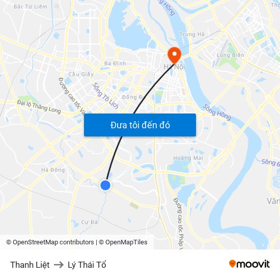 Thanh Liệt to Lý Thái Tổ map