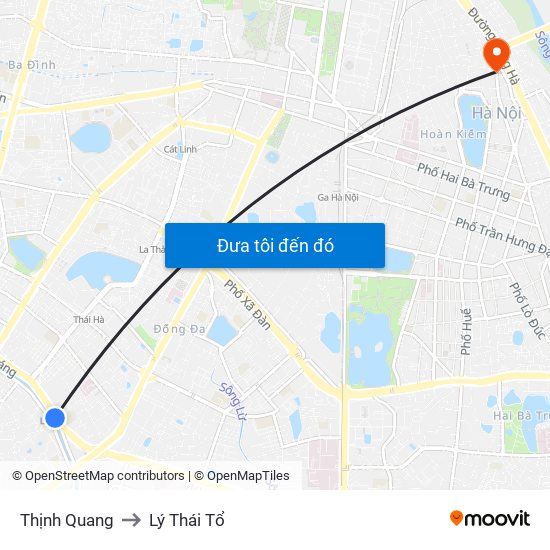 Thịnh Quang to Lý Thái Tổ map