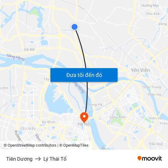 Tiên Dương to Lý Thái Tổ map