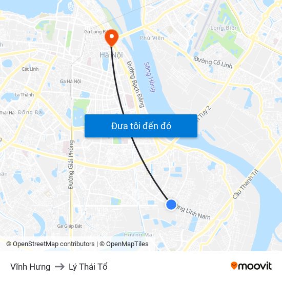 Vĩnh Hưng to Lý Thái Tổ map