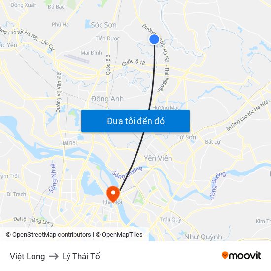 Việt Long to Lý Thái Tổ map