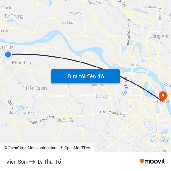 Viên Sơn to Lý Thái Tổ map