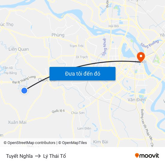 Tuyết Nghĩa to Lý Thái Tổ map