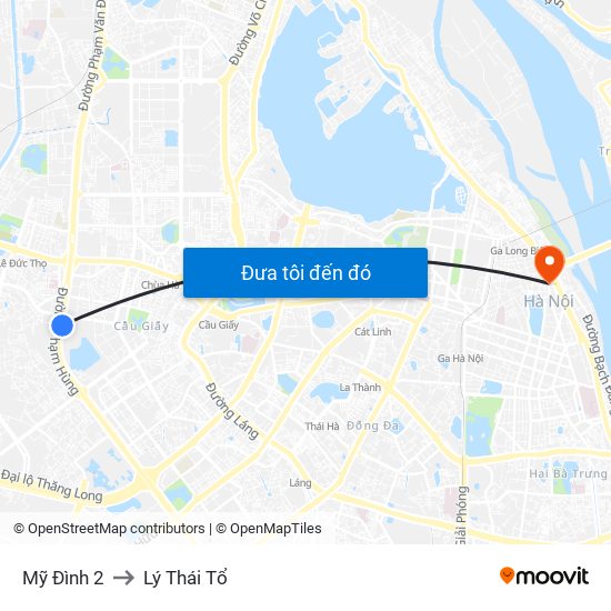 Mỹ Đình 2 to Lý Thái Tổ map