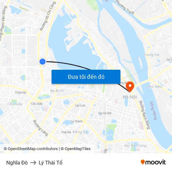 Nghĩa Đô to Lý Thái Tổ map