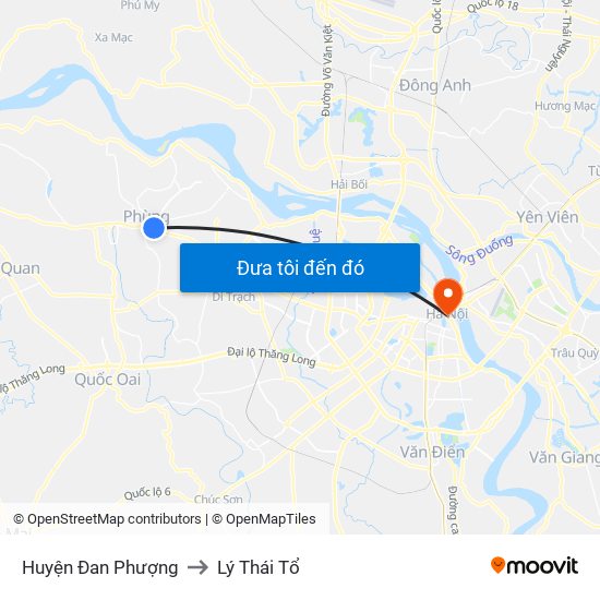 Huyện Đan Phượng to Lý Thái Tổ map